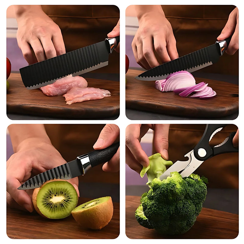 Kit de Facas Churrasco Profissional Pretas Kit de Facas Churrasco Profissional Pretas