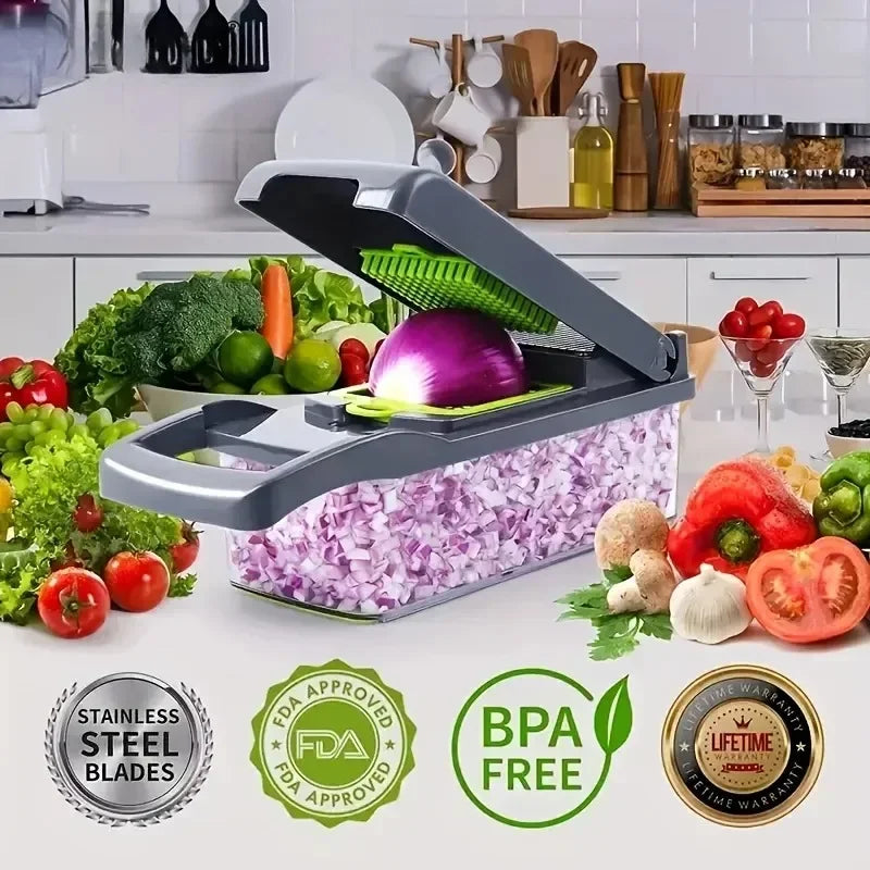 Cortador Multifuncional de Vegetais e Cebolas